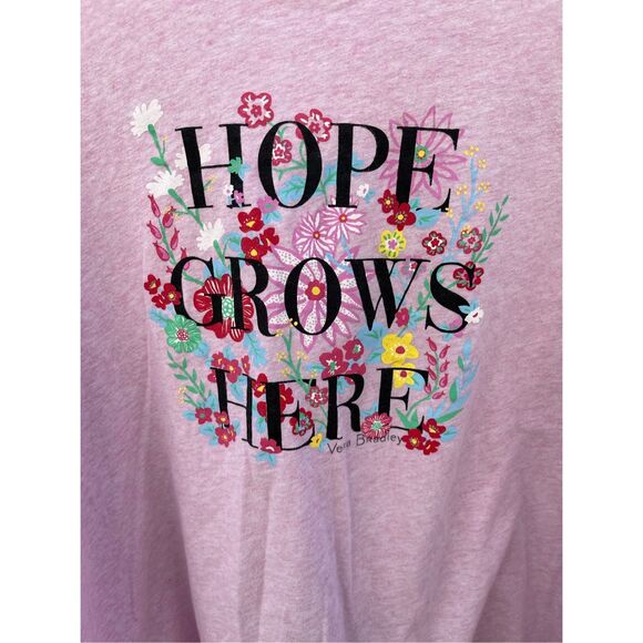 Vera Bradley 100% cotton long sleeve tee size 2X “ Hope Grows Here” - Picture 4 of 6